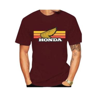 Imagem de Camiseta Retrô Honda Sunset De Manga Curta 100% Algodão Para Homens E 