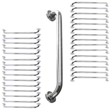 Imagem de Barra Alça de Apoio Kit 30 Uni 80cm Inox Banheiro Suporte Idoso Defici