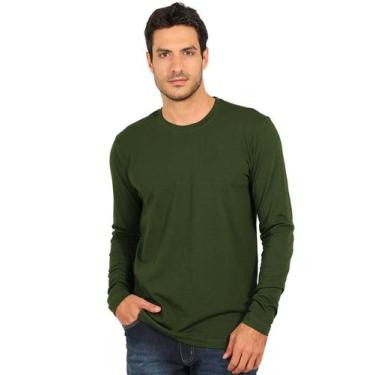Imagem de Camiseta Masculina Slim Com Elastano Manga Longa Militar - Anistia Mod