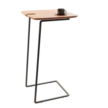 Imagem de Mesa Apoio Lateral Para Sofá Atenas Pé Preto cinamomo