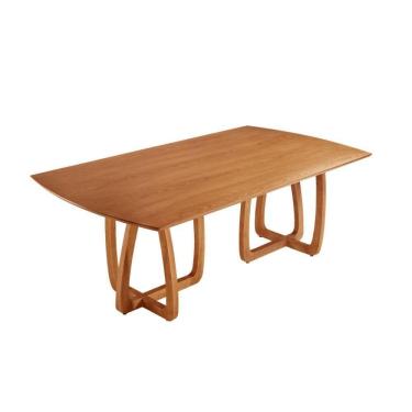 Imagem de Mesa Para Sala De Jantar Flora 180cm Tampo Barril Laminado Cinamomo Imbuia