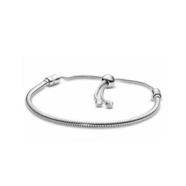 Imagem de Pulseira de Berloque Crie e Combine Ajustavel em Banho Prata - Pulseir