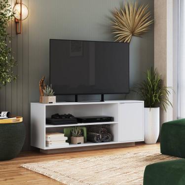 Imagem de Rack para Tv 55 Polegadas 135cmx56cm 1 Porta Branco/Montana