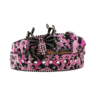 Imagem de Cinto Com Estampa De Leopardo E Strass Em Formato De Aranha, Estilo Y2