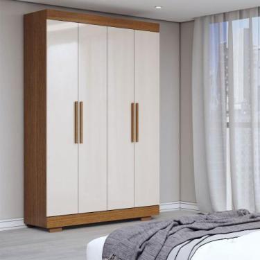 Imagem de Guarda-Roupa Solteiro Splendore 4 Portas 2 Gavetas 100% Mdf com Pé Cin