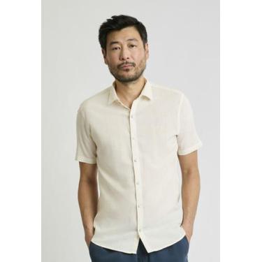 Imagem de Camisa Docthos Relaxed Fit Manga Curta Linho, 010 natural, G2