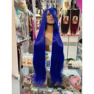 Imagem de Peruca wig lace wig coloridas 1metro c/ franja lisa cosplay - Juperuca