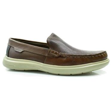 Imagem de Mocassim de Couro Masculino Pegada, Marrom, 41