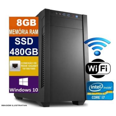 Imagem de PC Computador CPU desktop Intel Core I7 8GB Memória ram, SSD 480GB win