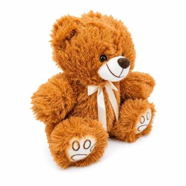Imagem de Urso de Pelúcia Toninho com Laço 25cms Cor:Marrom - Fizzy, Marrom