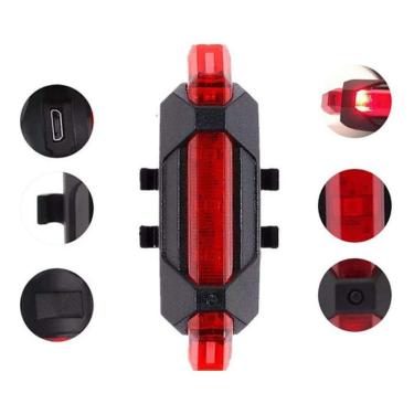 Imagem de Lanterna Traseira Sinalizador Bike Bicicleta Recarregável