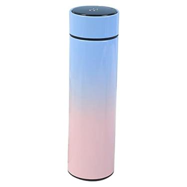 Imagem de Kasituny Garrafa térmica resistente ao calor garrafa térmica de aço inoxidável adorável garrafa térmica para viagem azul e rosa