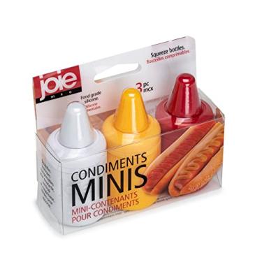 Imagem de Joie Mini frascos de condimento com tampas de bocal, silicone antiaderente, conjunto de 3
