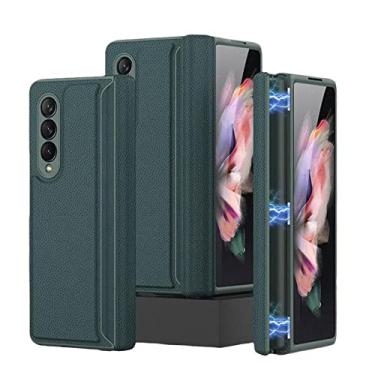 Imagem de Para Samsung Galaxy Z Fold 3/W22 Capa de telefone Magnética Couro PU Hard Shell Business Case de Telefone Masculino, b, China
