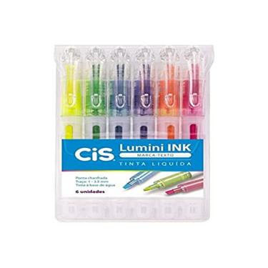 Imagem de CIS - Caneta Marca Texto, Lumini, Ink, Tinta líquida, Estojo com 6 unidades