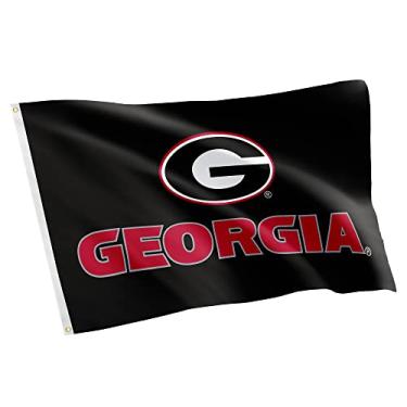 Imagem de Desert Cactus Bandeira da Universidade da Geórgia Bulldogs UGA Dawgs 100% poliéster interno externo 3 pés x 5 pés bandeira (Design 6)