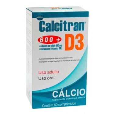 Imagem de Suplemento Vitamínico De Cálcio 600Mg E Vitamina D Calcitran D3 Com 60