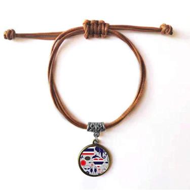 Imagem de DIYthinker Pulseira de couro tradicional alfândega Reino da Tailândia pulseira marrom joia presente