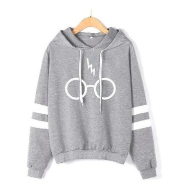 Imagem de Blusa Moletom Unissex Canguru Óculos Harry Potter C Listras-Unissex