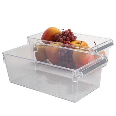 Imagem de KITCHEN DETAILS Organizador de freezer e freezer para lábios inoxidáveis, cozinha, bancadas, armários, despensa, pacote médio com 2 compartimentos de geladeira, super transparente, Modelo: 28518