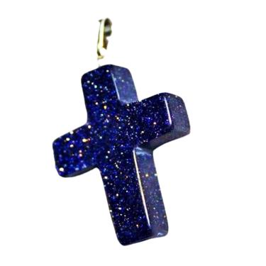 Imagem de Colar Crucifixo Pedra Estrela Pino e Presilha Prateado