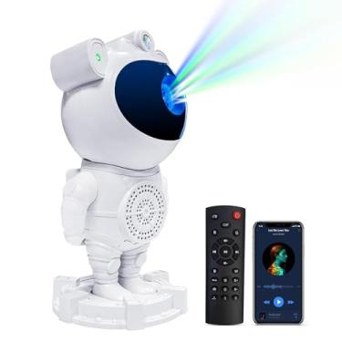 Imagem de Luminária Astronauta Projetor de Luz LED USB com Caixa de Som e Controle Remoto para Decorações e Iluminação