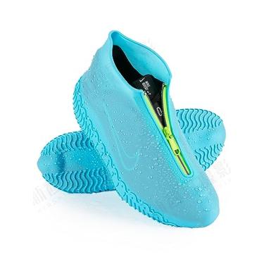 Imagem de Zbyoujer Capas de chuva à prova d'água, galochas de silicone com zíper galochas antiderrapantes para homens e mulheres (M (mulheres 5,5-7,5, homens 5-6,5), azul)