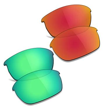 Imagem de TRUSHELL Lentes de reposição polarizadas para óculos de sol Oakley Flak Jacket OO9009 - vermelho vermelho + verde jade
