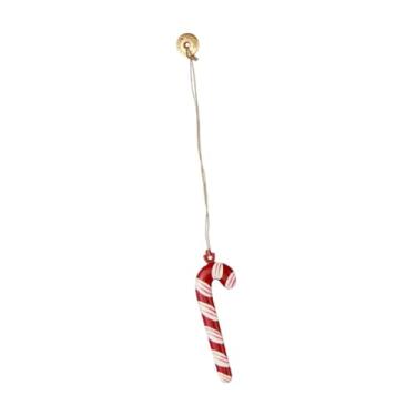 Imagem de Esquirla Decoração de suspensão de árvore de Natal Pingente de Natal Parede Artesanato de ferro Decoração Enfeite de Natal para berçário Embrulho de presente, Bengala 2.1x7cm