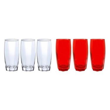 Imagem de Copo Vidro Florida 3-Transpante 3-Vermelho Chique 370ml 6 Unidades - P