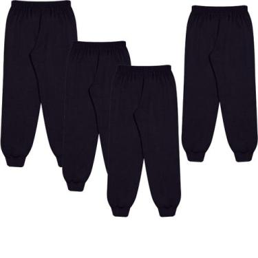 Imagem de Kit 4 Calça De Moletom Infantil Menino Menina Frio Flanelada - Wilbert