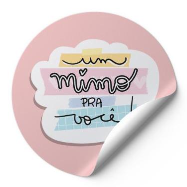 Imagem de 120 Etiquetas Auto Colante Adesivos Redondos Um Mimo Pra Você Fundo Ro