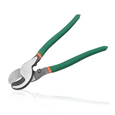 Imagem de LEONTOOL Alicate de corte de cabo de 23 cm, cortador de cabo de alta alavancagem com cabo de PVC verde, cortadores de fio elétrico resistente para cabos de comunicação de cobre de alumínio