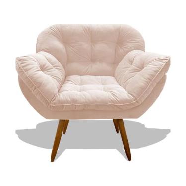 Imagem de Poltrona Miami Cadeira Robusta Pés Palitos Fibra Silicone Sala De Esta