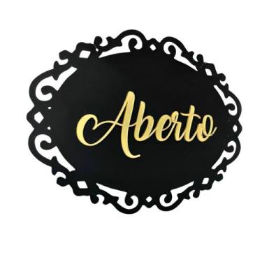 Imagem de Placa Aberto Fechado Em Acrílico Com Ventosa - Prime Laser , Preto