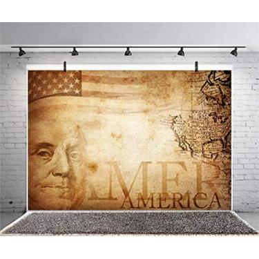 Imagem de Leyiyi 2,1 x 1,5 m Grunge Graffiti America Flag Pano de Fundo Vintage Pintura de Parede Mapa dos Estados Unidos Ícone Presidente Washington George Fundo Dia Memorial dos EUA Foto Retrato Vinil Studio