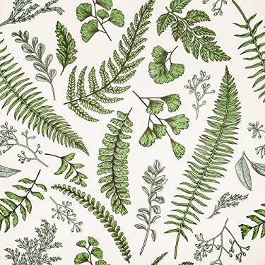 Imagem de VaryPaper Papel de parede de folha boho, 44 cm x 28 cm, papel de parede, folha de musgo verde, papel de contato autoadesivo removível, decorativo para quarto, armários, paredes, prateleiras, rolo de vinil
