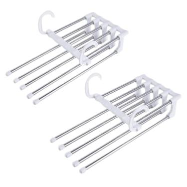 Imagem de Cabide Organizador Multifuncional em Inox para Calças – 5 Divisórias, Praticidade e Elegância