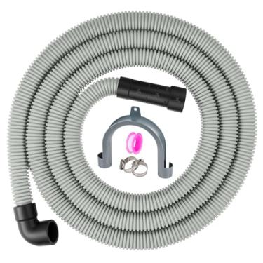 Imagem de 1Plusselect Mangueira de drenagem de lava-louças de 1,8 m, extensão de mangueira de drenagem para máquina de lavar, mangueira de drenagem de substituição universal com saída de drenagem de 1,5 cm (5/8