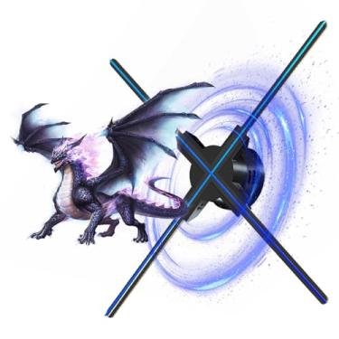 Imagem de Ventilador holográfico 3D, ventilador holográfico de 31,5 polegadas 2000 x 928PX de alta resolução 928 HD LED, projetor holográfico de publicidade de vídeo compatível com aplicativo + áudio Bluetooth