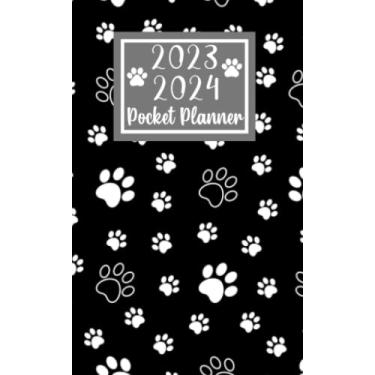 Imagem de 2023 2024 pocket planner For Purse Dog Paws Lovers: 2 year Pocket Calendar January 2023 to December 2024 | 24 Months Monthly Planner & Organizer For ... with Federal Holidays | Cute Dog Paws Pattern