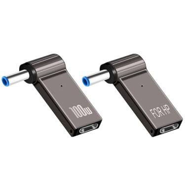 Imagem de HUNSOOL Adaptador De Carregamento Usb C Para Dc 4,5 X 3,0 Mm Com Gatilho Pd Fêmea Laptop, 2 Peças, 5A, 100 W, Conector Barril, Conversor Notebook Hp