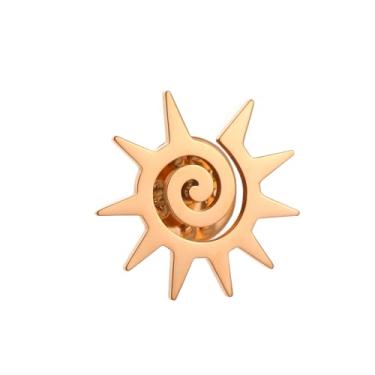 Imagem de Broche solar Apollo Sun de aço inoxidável para alfinetes de lapela masculinos, normal, Metal, Pedra preciosa na