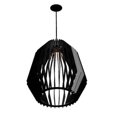 Imagem de Luminária Teto Tipo Pendente Amazonas Mdf Completa - Preta