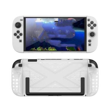 Imagem de XHSESA Conjunto de capa protetora de TPU com alças destacáveis, compatível com console Nintendo Switch2 (branca)