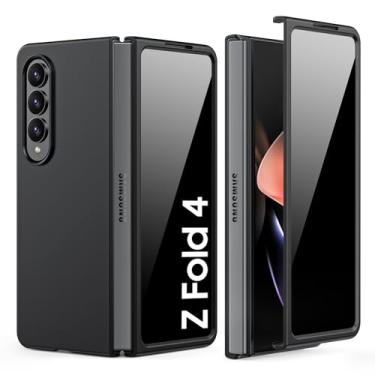 Imagem de Spugan Capa para Samsung Galaxy Z Fold 4 com proteção de tela frontal de privacidade, capa protetora de policarbonato rígido fosco slim fit à prova de choque capa protetora sem fio para Galaxy Z Fold