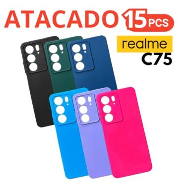 Imagem de Kit 15 Capa Capinhas Coloridas Compatível Para Realme C75 (Sortidas)