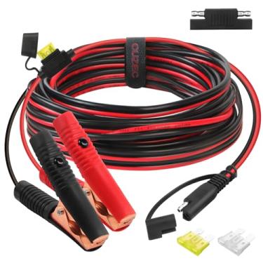 Imagem de CUZEC Clipe jacaré de bateria 14FT/4,27m 14AWG 20A para conector SAE/Adaptador de liberação rápida SAE de 12V para clipes jacaré cabo de desconexão rápida