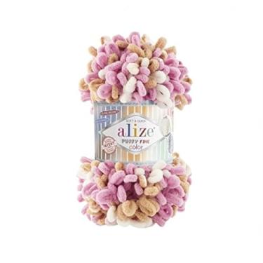 Imagem de Alize Cobertor de bebê de cor fina Puffy Small Loop 100% micropoliéster macio lote de 4 skn 400 g 60 m (6402)