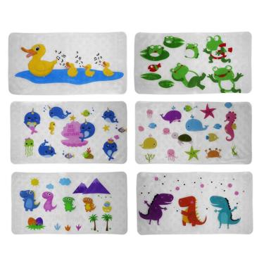 Imagem de Tapete Infantil Antiderrapante para Box Banheiro Piscina com Ventosas 37x70cm